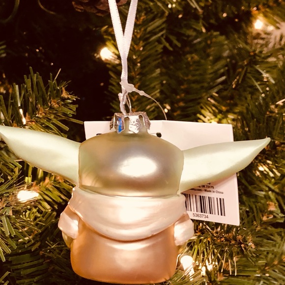 Hallmark Star Wars Blown Glass Christmas Ornament Grogu New W/Tags - Picture 3 of 5